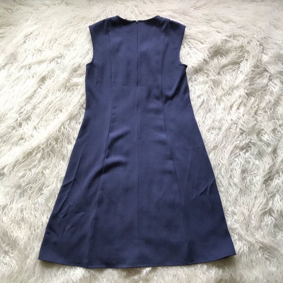 Ann Taylor V-Neck Flare Dress in Blue - Picture 7 of 9